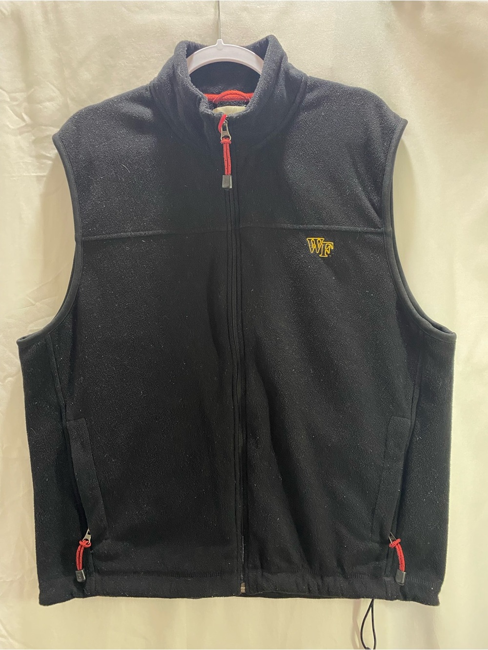 Cutter & Buck Men’s Black Full Zip Vest Stand-Up Collar Zipped Pockets Large